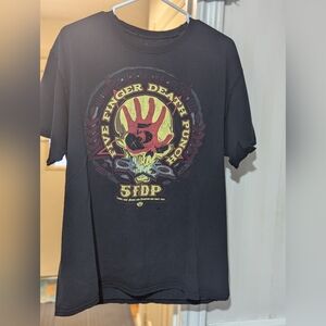 Vintage Finger Death Black Graphic Tee